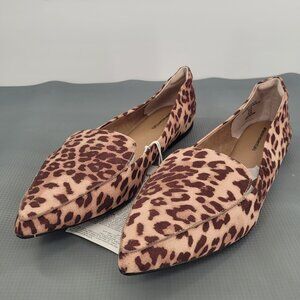 Amazon Essentials Women's Loafer Flat Moccasin Leopard Print, Size 12